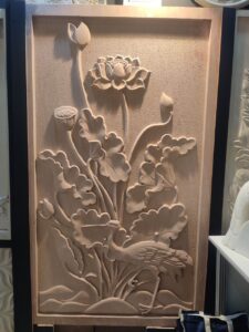 lotus flower pattern-stone mural art - stone art carving