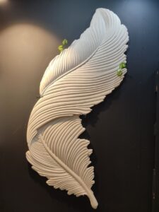 Leaf art - wall panel - stone art carving