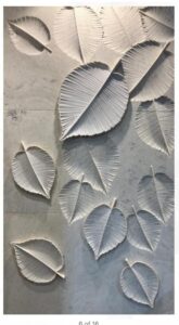 leaf pattern -stone mural art - stone art carving